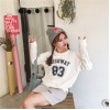 TE6223MDFS Korean fashion preppy style letters print long sleeve sweatshirt