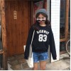 TE6223MDFS Korean fashion preppy style letters print long sleeve sweatshirt