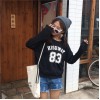 TE6223MDFS Korean fashion preppy style letters print long sleeve sweatshirt