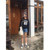 TE6223MDFS Korean fashion preppy style letters print long sleeve sweatshirt