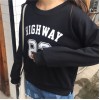 TE6223MDFS Korean fashion preppy style letters print long sleeve sweatshirt