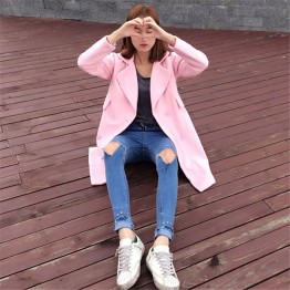 TE8527ZYKJ Fashion long thicken woolen coat