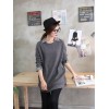 TE1401GJWL Autumn new style checks splicing sueded long tops