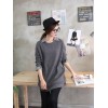 TE1401GJWL Autumn new style checks splicing sueded long tops