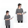 TE1401GJWL Autumn new style checks splicing sueded long tops