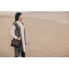 TE1407GJWL Wool flock splicing cotton cloth casual long shirt