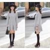 TE1412GJWL Autumn Korean fashion lace collar long sleeve dress