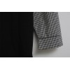 TE1413GJWL Korean fashion flouncing checks sleeve splicing fake two piece dress