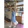 TE1515GJWL Fashion joker tassel edge irregular thicken denim coat