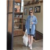 TE1515GJWL Fashion joker tassel edge irregular thicken denim coat