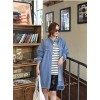 TE1515GJWL Fashion joker tassel edge irregular thicken denim coat