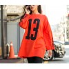 TE1524GJWL Large size casual letters print long t-shirt