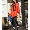 TE1524GJWL Large size casual letters print long t-shirt