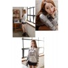 TE1525GJWL Casual fashion letter print holes sleeve lace splicing t-shirt