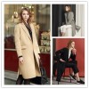 TE1529GJWL Euramerican fashion suit collar joker two-side woolen coat