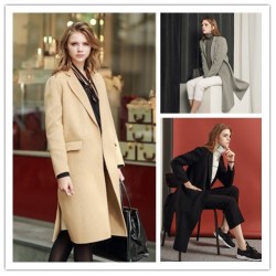 TE1529GJWL Euramerican fashion suit collar joker two-side woolen coat