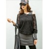 TE1530GJWL Autumn style lace splicing batwing sleeve fake two piece dress
