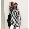 TE1419GJWL Euramerican fashion slim look A-line stripes long t-shirt