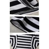 TE1419GJWL Euramerican fashion slim look A-line stripes long t-shirt