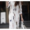 TE1421GJWL New style Korean fashion beauties print long shirt dress