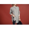 TE1422GJWL Euramerican fashion stand collar joker stripes forked tail long shirt