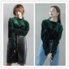 TE1534GJWL Joker fashion drape sleeve velvet tops