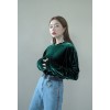 TE1534GJWL Joker fashion drape sleeve velvet tops