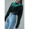 TE1534GJWL Joker fashion drape sleeve velvet tops