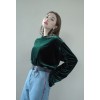 TE1534GJWL Joker fashion drape sleeve velvet tops