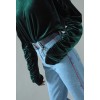 TE1534GJWL Joker fashion drape sleeve velvet tops