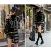 TE1535GJWL New style casual fashion joker cross stripes sweater coat