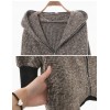 TE1536GJWL Autumn style loose zipper coat with cap