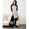 TE3079YZS Fleece splicing contact color raglan sleeve large size pocket dress