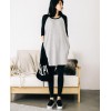 TE3079YZS Fleece splicing contact color raglan sleeve large size pocket dress