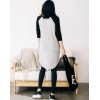 TE3079YZS Fleece splicing contact color raglan sleeve large size pocket dress