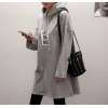 TE3081YZS Letters print loose long sleeve hoodies dress