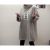 TE3081YZS Letters print loose long sleeve hoodies dress