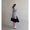 TE3082YZS Round neck long sleeve wool hem loose dress