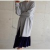 TE3082YZS Round neck long sleeve wool hem loose dress