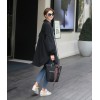 TE6493YZS Large size pure color batwing sleeve slit long coat