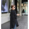 TE6493YZS Large size pure color batwing sleeve slit long coat