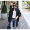 TE6493YZS Large size pure color batwing sleeve slit long coat