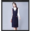 TE6512YZS Euramerican style bowknot A-line suspender woolen dress