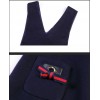 TE6512YZS Euramerican style bowknot A-line suspender woolen dress