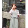 TE6514YZS Suspender corduroy slim waist wide leg jumpsuit