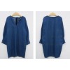 TE6515YZS Long sleeve v neck loose pullover denim dress