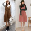 TE6517YZS Multi ways wear suspender slim waist sleeveless wide hem dress