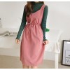 TE6517YZS Multi ways wear suspender slim waist sleeveless wide hem dress