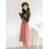 TE6517YZS Multi ways wear suspender slim waist sleeveless wide hem dress