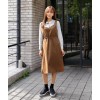 TE6517YZS Multi ways wear suspender slim waist sleeveless wide hem dress